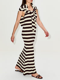 Back Knot Maxi Dress,MONSE,TEAK IVORY,Image 3