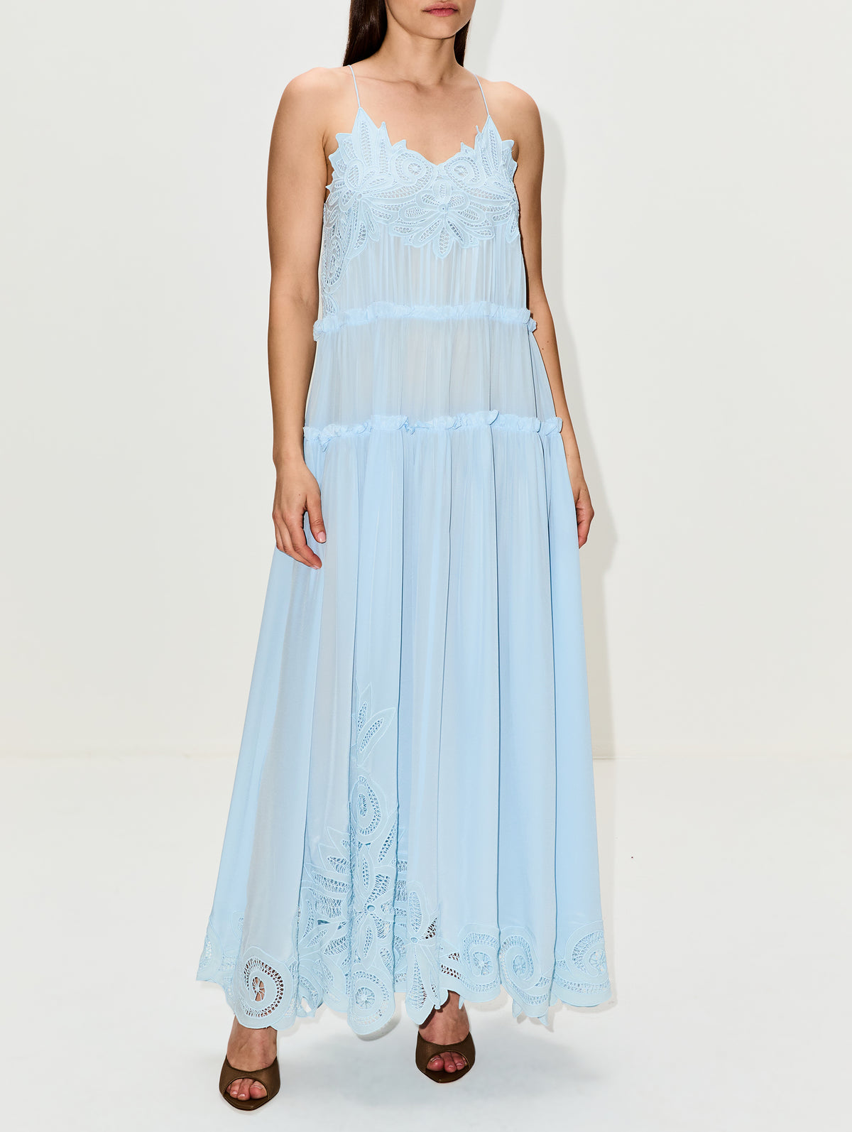 Filippa Lace Applique Gown,ULLA JOHNSON,ADRIATIC,Image 2