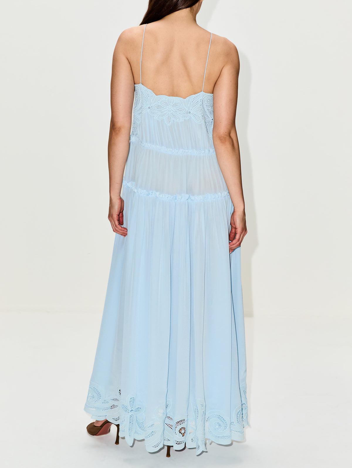Filippa Lace Applique Gown,ULLA JOHNSON,ADRIATIC,Image 4