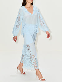Adonis Silk Applique Blouse,ULLA JOHNSON,ADRIATIC,Image 3