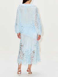 Oona Lace Applique Skirt,ULLA JOHNSON,ADRIATIC,Image 4