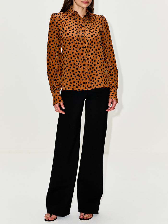 Blouse,VALENTINO GARAVANI,CHOCO/NERO,Image 1