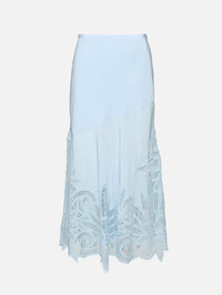 Oona Lace Applique Skirt,ULLA JOHNSON,ADRIATIC,Image 1