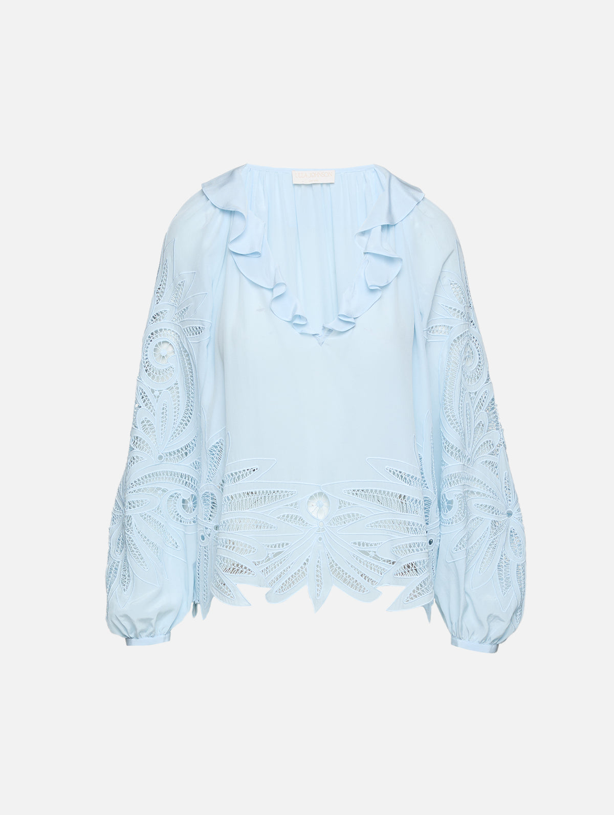 Adonis Silk Applique Blouse,ULLA JOHNSON,ADRIATIC,Image 1