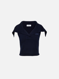 Double Sailor Knitted Top,MONSE,MIDNIGHT,Image 1