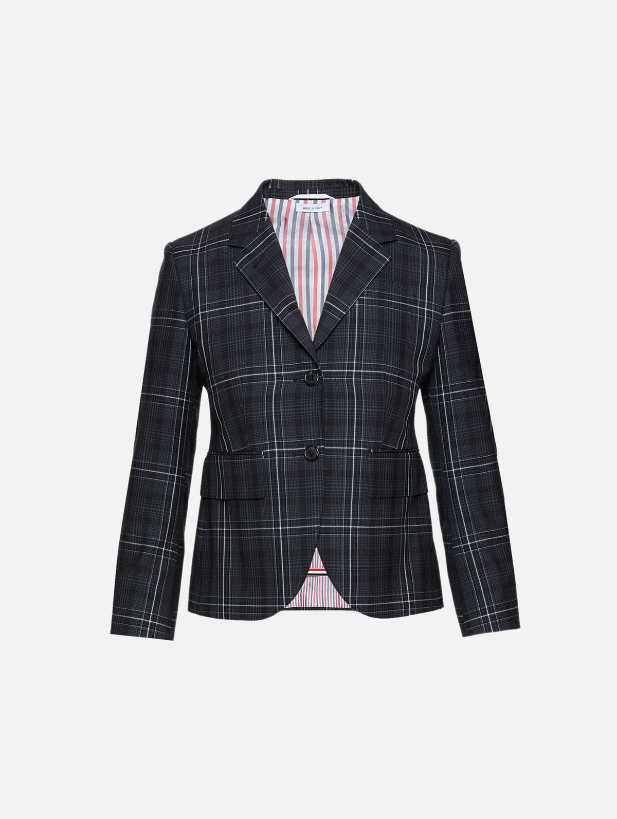 Check Sports Coat,THOM BROWNE,BLACK,Image 1