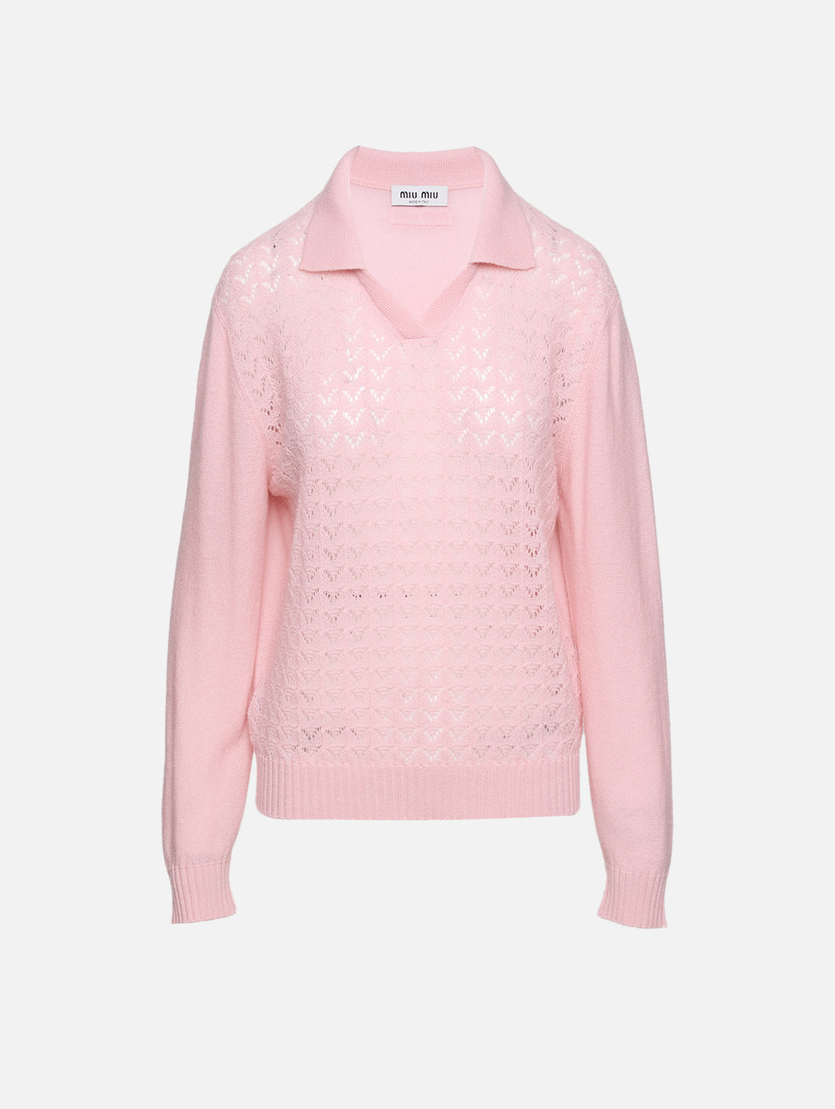 Polo Pullover Top,MIU MIU,ALABASTRO,Image 1