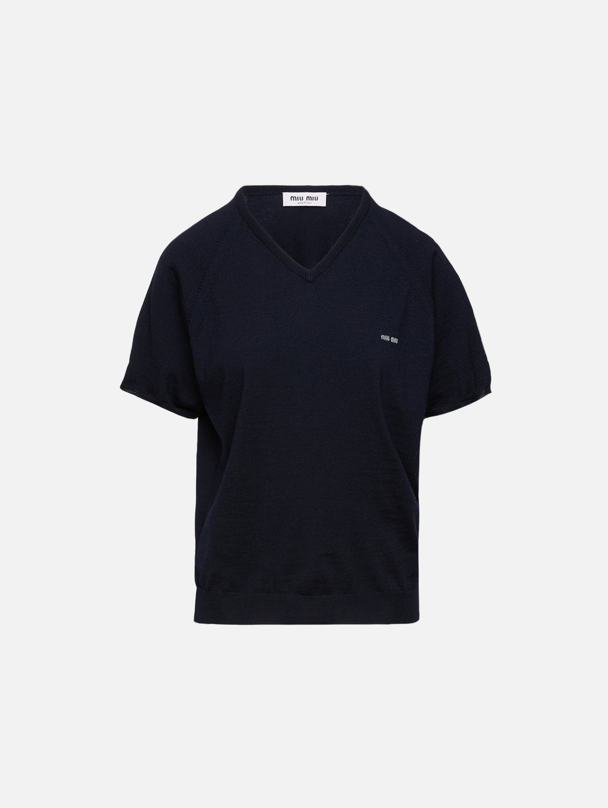 Knit Top,MIU MIU,BLUE GREY,Image 1