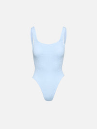 Square Neck Swimsuit,HUNZA G,METALLIC ICE BLUE,Image 1