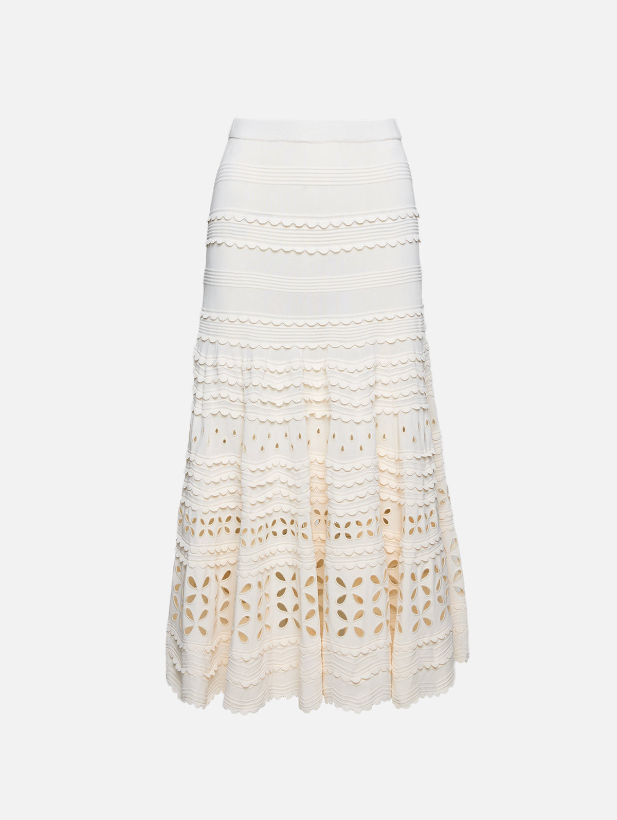 Annisa Eyelet Knit Skirt,ULLA JOHNSON,COWRIE,Image 1