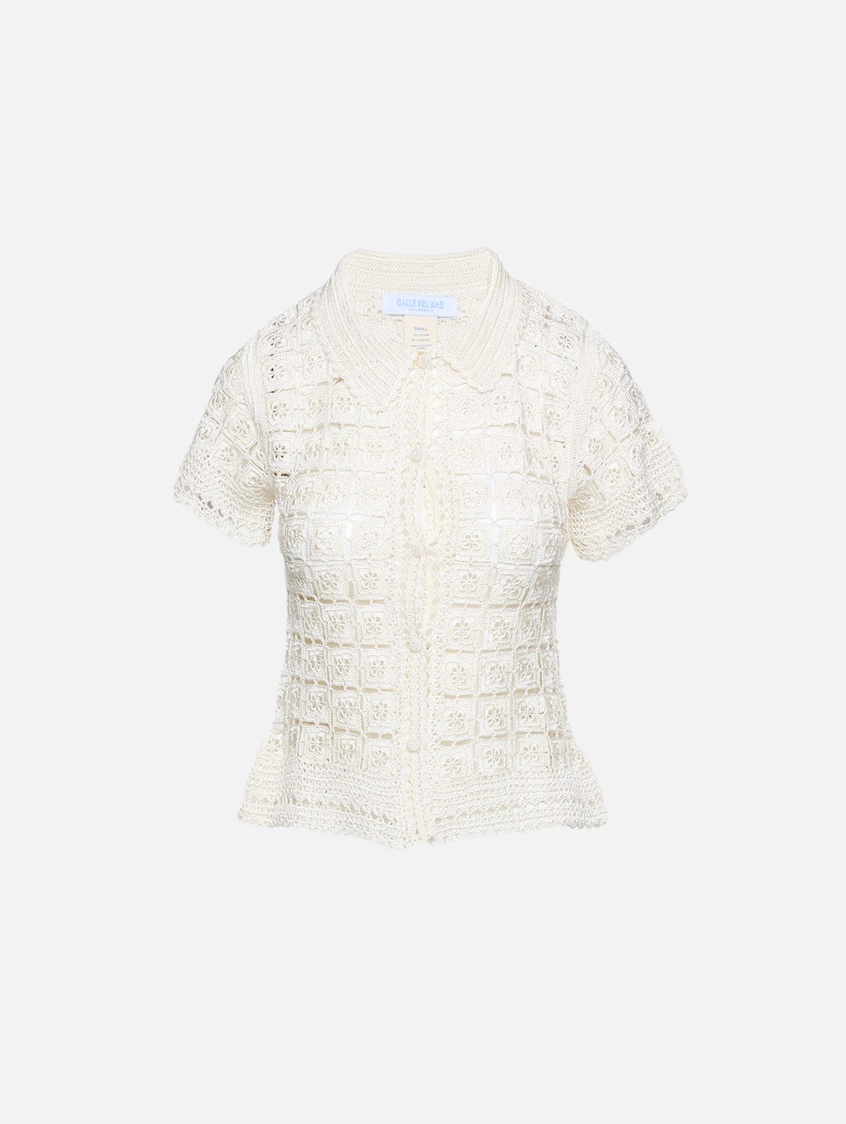 Tea Party Crochet Shirt,CALLE DEL MAR,NATURAL,Image 1