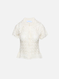 Tea Party Crochet Shirt,CALLE DEL MAR,NATURAL,Image 1