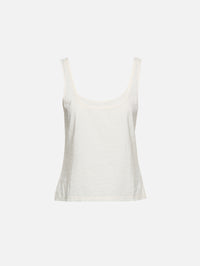 Double Layer Scoop Tank Top,LA LIGNE,IVORY/IVORY,Image 1