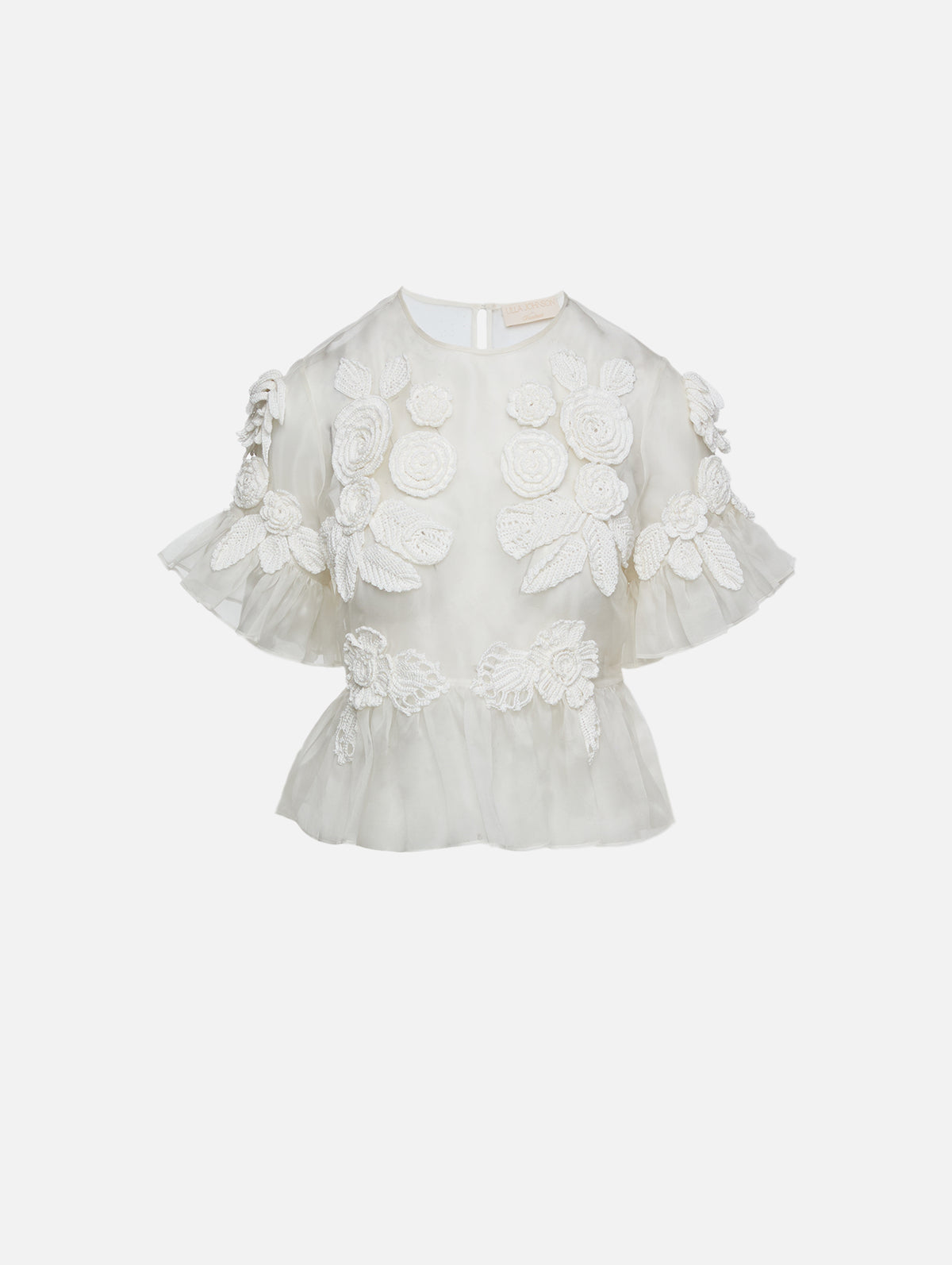 Aliya Organza Blouse,ULLA JOHNSON,PEARLED IVORY,Image 1