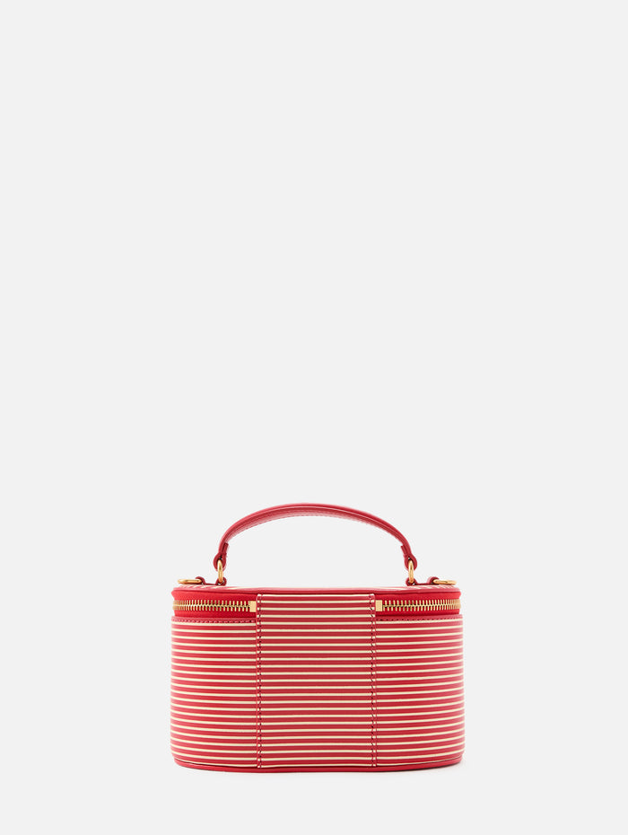 V Logo Striped Vanity Case,VALENTINO GARAVANI,FIESTA RED,Image 1