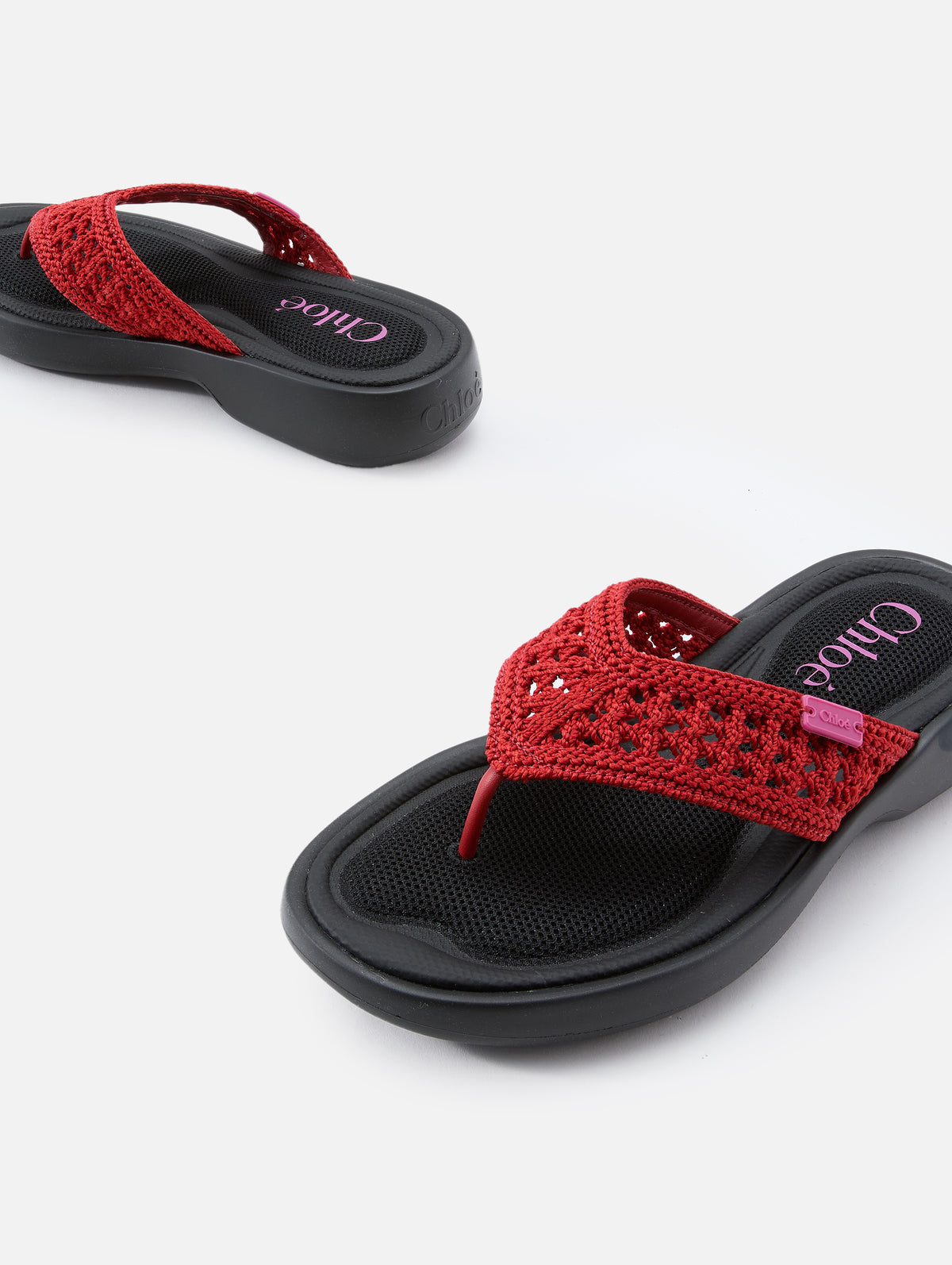 La Poolette Flip Flop,CHLOÉ,BLACK RED,Image 2