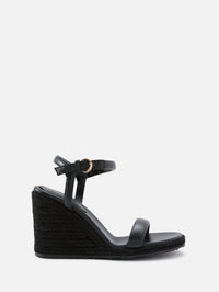 Nappa Corda Wedge,GIANVITO ROSSI,BLACK,Image 1