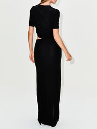 Bezel Quartz Ruched Tee,CHRISTOPHER ESBER,BLACK,Image 3