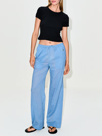 Pointelle Baby Tee,LESET,BLACK,Image 2