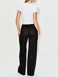 Pointelle Baby Tee,LESET,WHITE,Image 3