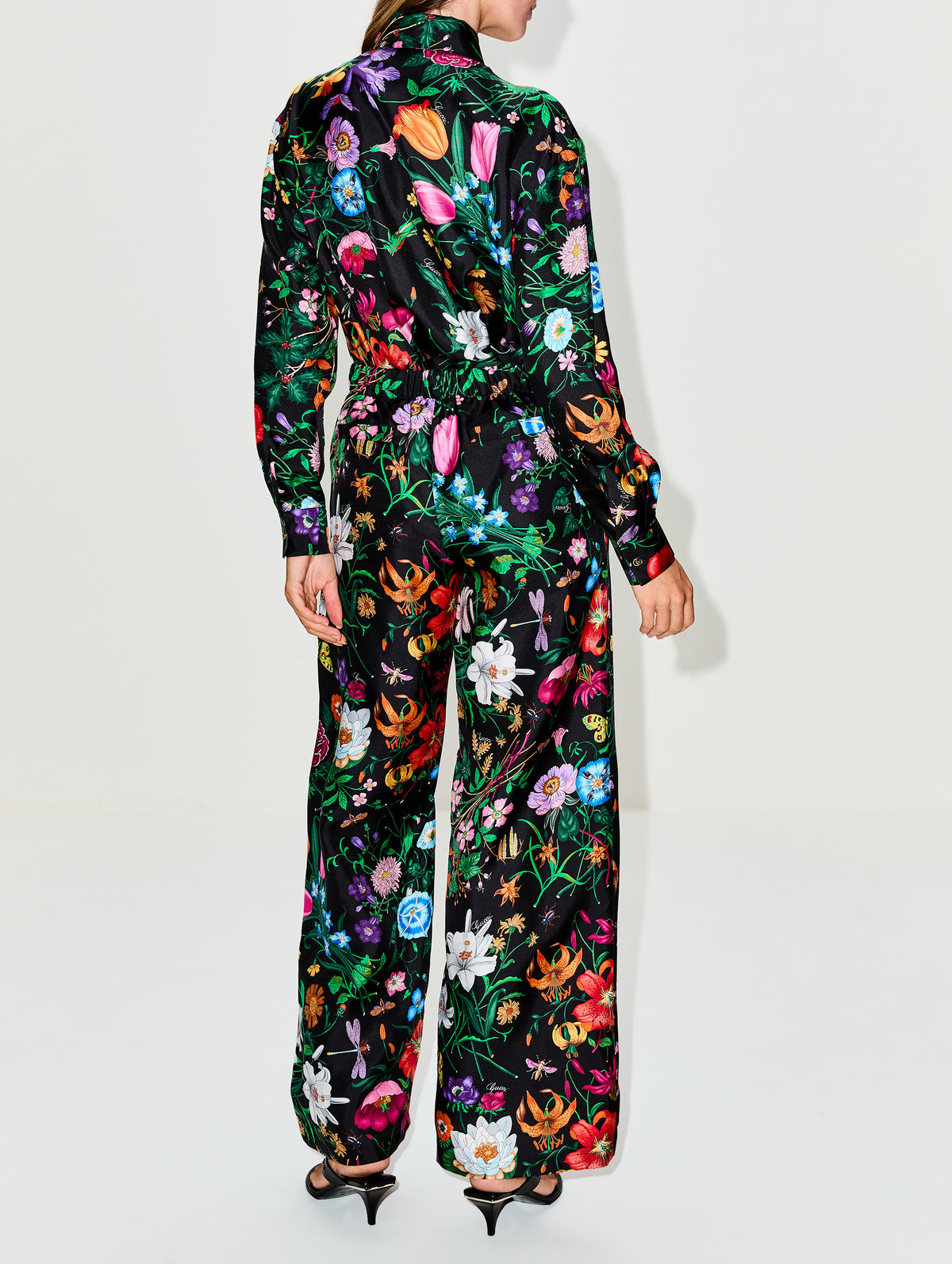 Flora Firme Pant,GUCCI,BLACK MULTI,Image 4