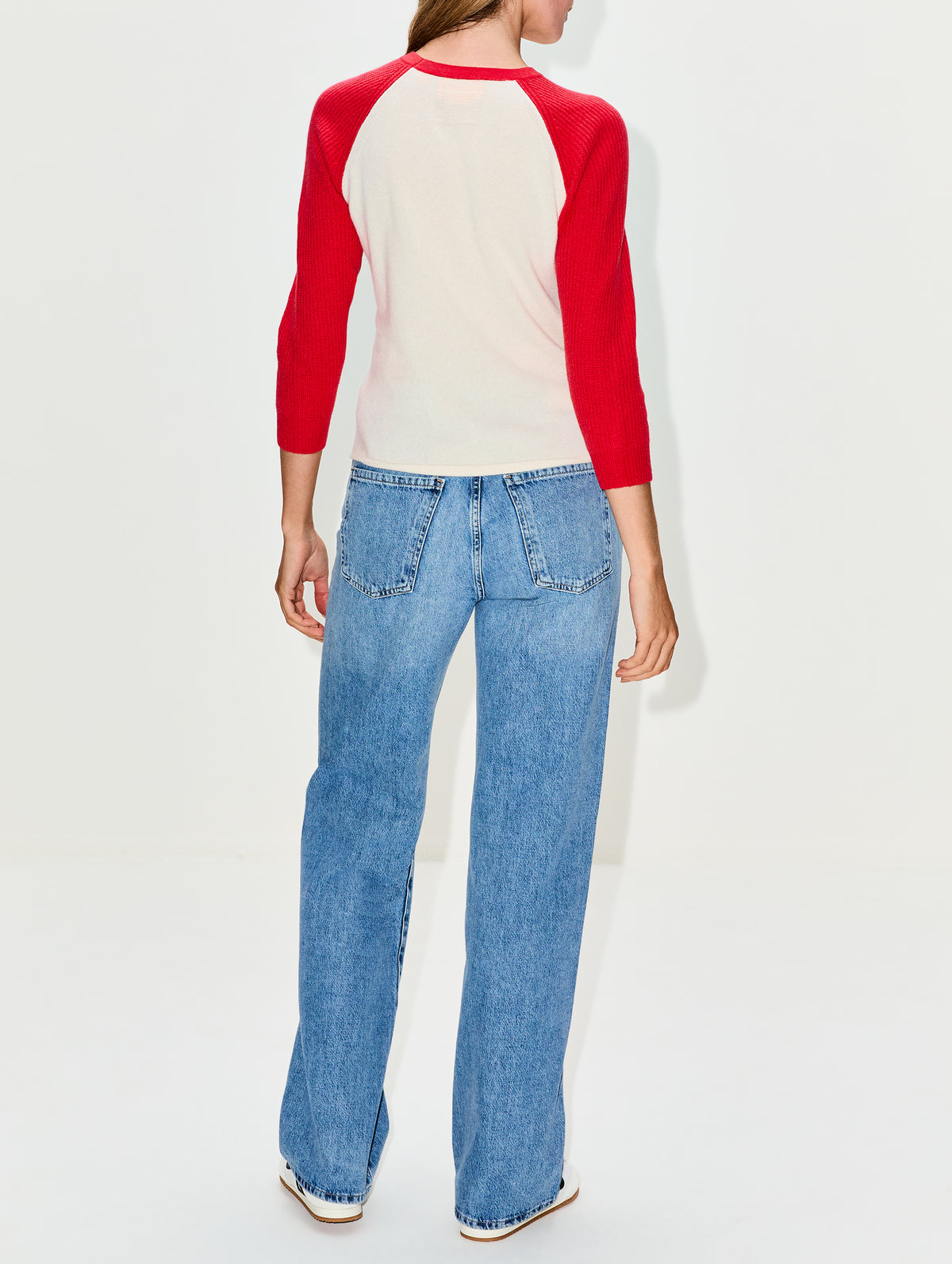 Baseball Tee,GUEST IN RESIDENCE,CREAM SCARLET,Image 3