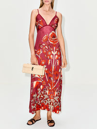 Sendero De Astromelias Dress,JOHANNA ORTIZ,WINE RED,Image 2