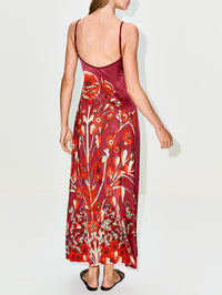 Sendero De Astromelias Dress,JOHANNA ORTIZ,WINE RED,Image 4