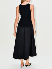 Peplum Combo Dress,LA LIGNE,BLACK,Image 4