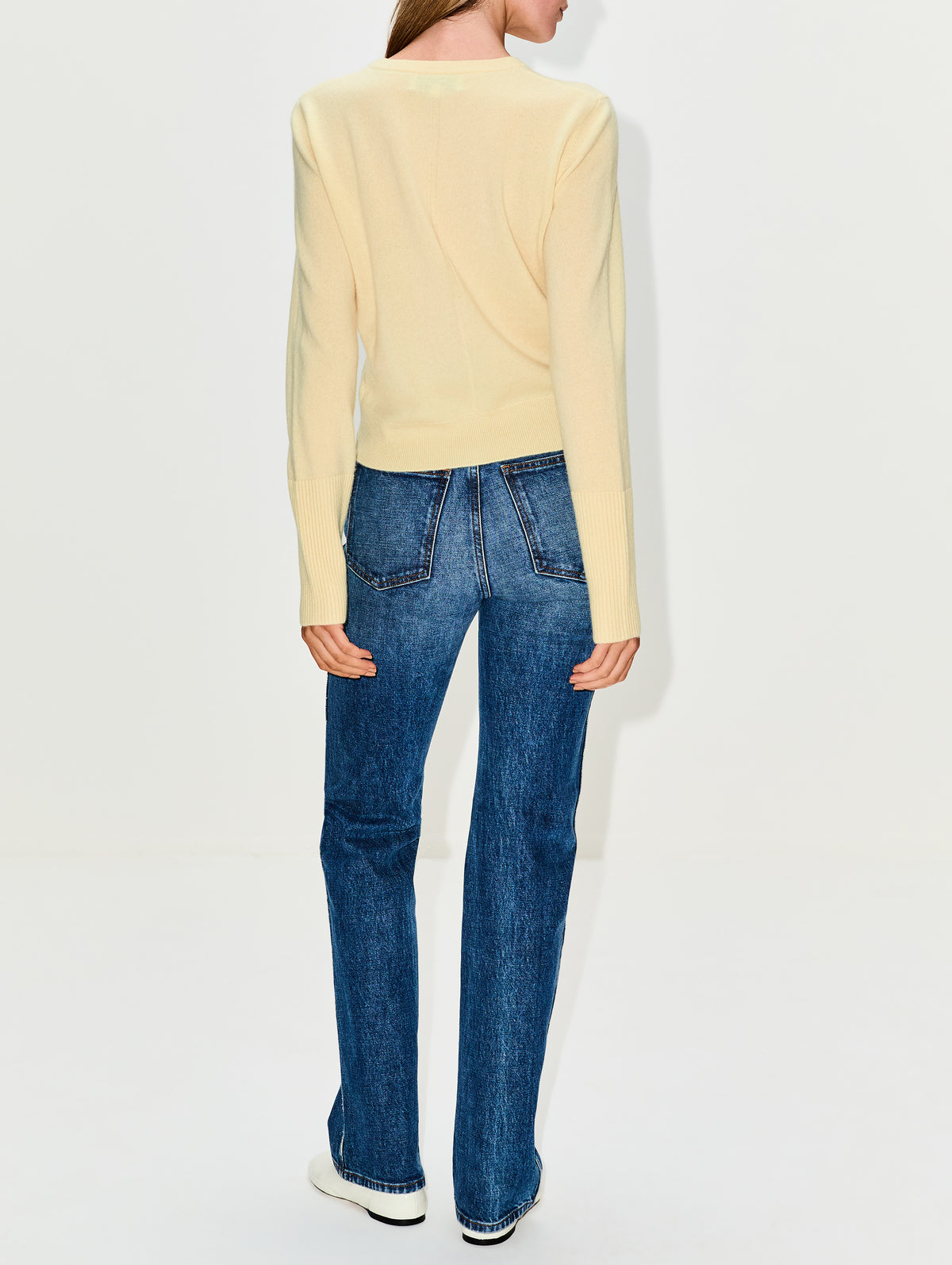 Solid Lean Lines Cardigan,LA LIGNE,BUTTER,Image 3
