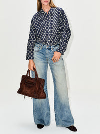 Pintuck Dropneck Shirt,R13,AIRY INDIGO,Image 2