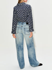 Pintuck Dropneck Shirt,R13,AIRY INDIGO,Image 3