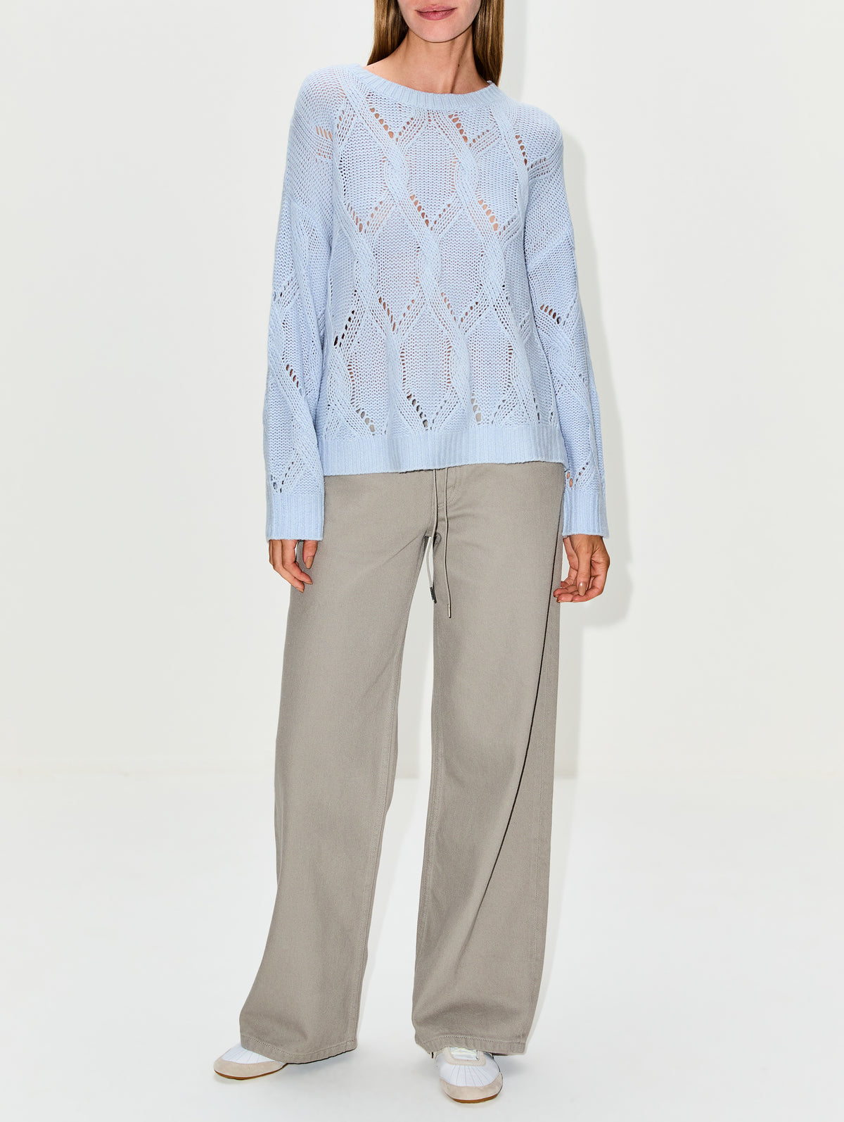 Gia Slouchy Crewneck Sweater,SABLYN,WHISPER,Image 2