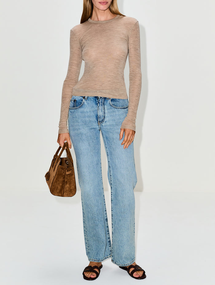 Longsleeve T-Shirt,SAINT LAURENT,BEIGE,Image 1