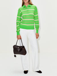 Collegiate Stripe Polo Sweater,GUEST IN RESIDENCE,MATCH POINT,Image 2