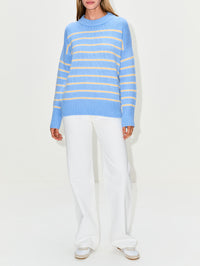 Fineline Stripe Marin Sweater,LA LIGNE,BLUE BUTTER YELLOW,Image 2