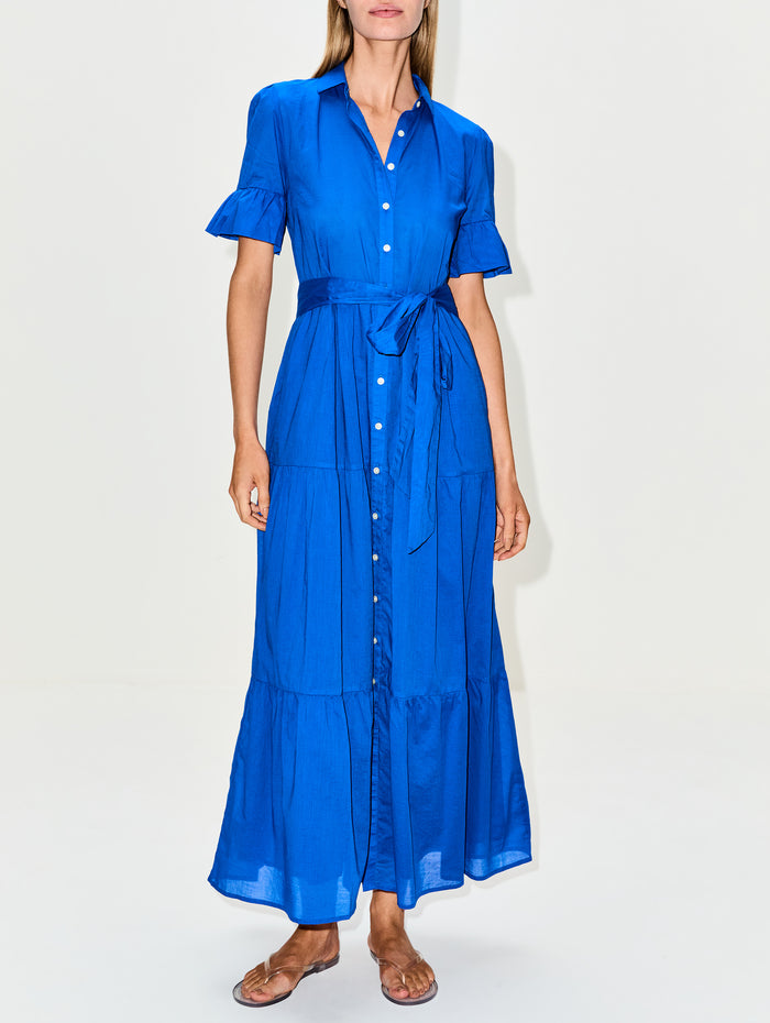 Martine Dress,BIRDS OF PARADIS BY TROVATA,COBALTO,Image 1