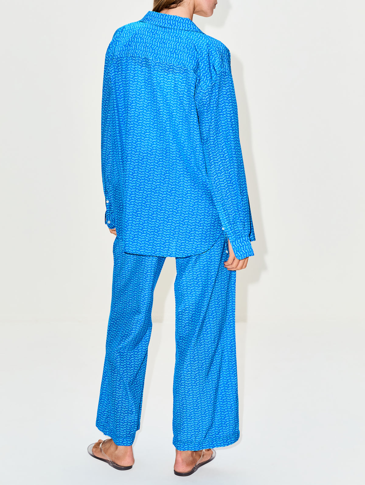 Emili Oversized Shirt,BIRDS OF PARADIS BY TROVATA,CERULEAN FLORAL,Image 3