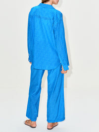 Emili Oversized Shirt,BIRDS OF PARADIS BY TROVATA,CERULEAN FLORAL,Image 3