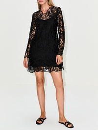 Dita Corded Lace Mini Dress,ULLA JOHNSON,NOIR,Image 2