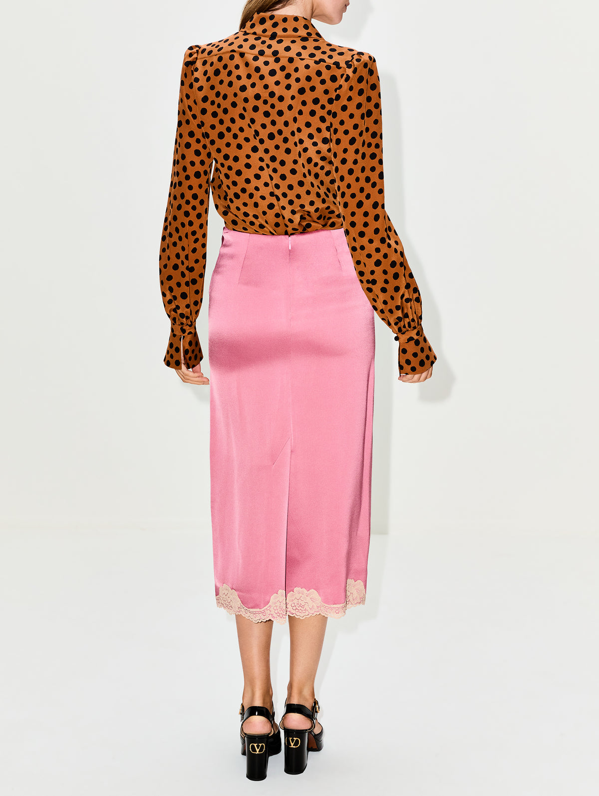 Lace Skirt,VALENTINO GARAVANI,OLD ROSE,Image 4