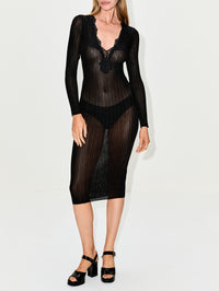 Abito Maglia Dress,VALENTINO GARAVANI,NERO,Image 2