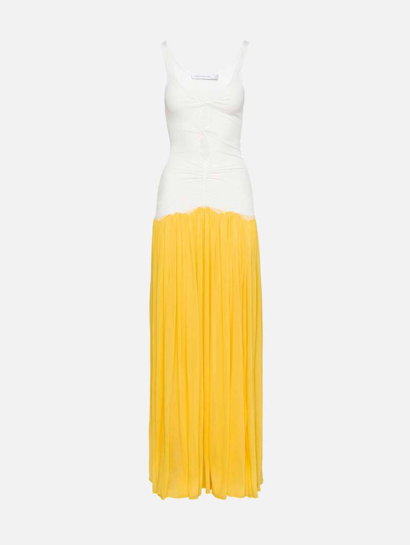Christopher Esber Open Twist Verner Lace Tank Dress in White/ Soleil Size 10