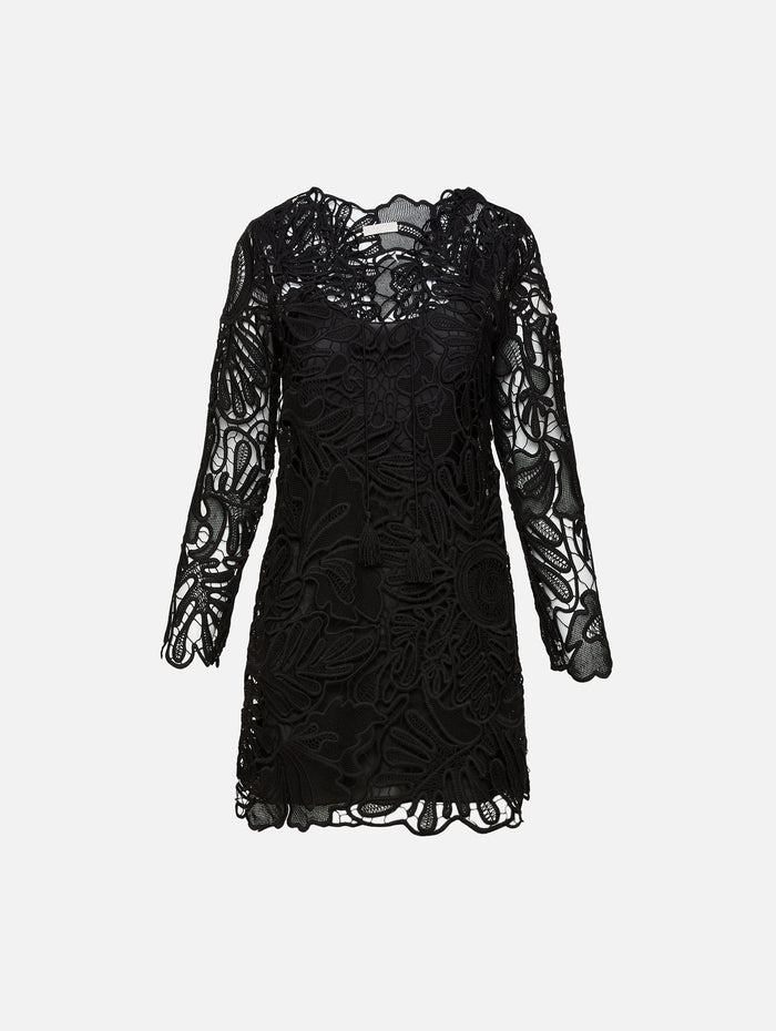 Dita Corded Lace Mini Dress,ULLA JOHNSON,NOIR,Image 1