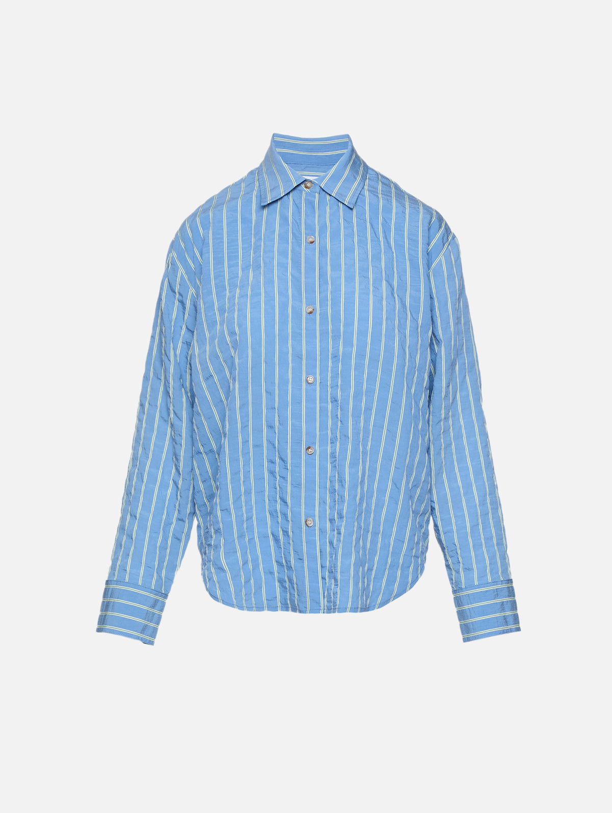 Oversized Button Down Shirt,LA LIGNE,CHAMBRAY STRIPE,Image 1