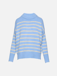 Fineline Stripe Marin Sweater,LA LIGNE,BLUE BUTTER YELLOW,Image 1