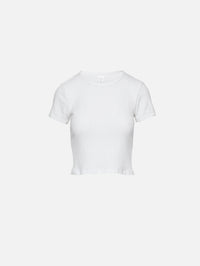 Pointelle Baby Tee,LESET,WHITE,Image 1