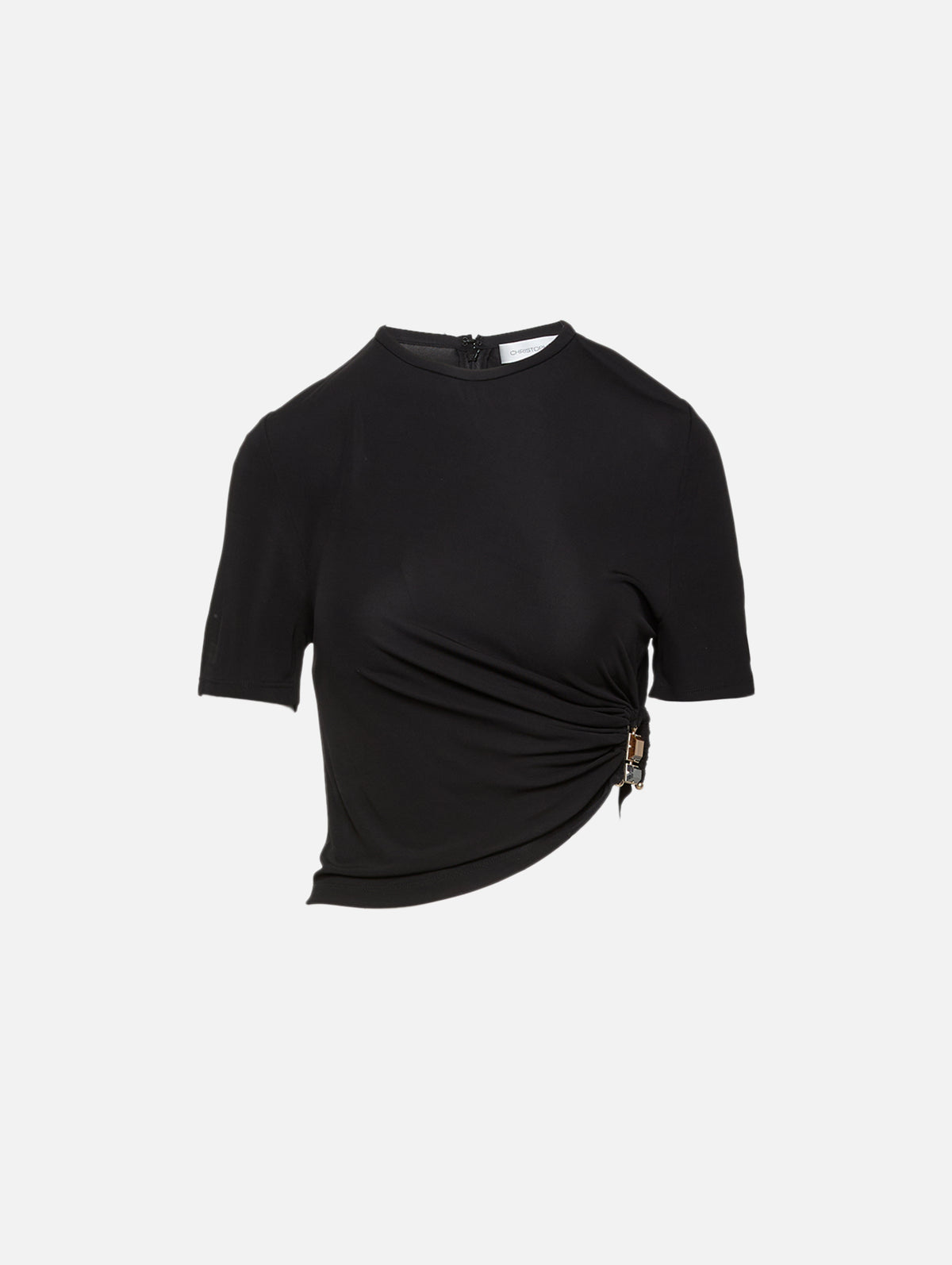 Bezel Quartz Ruched Tee,CHRISTOPHER ESBER,BLACK,Image 1
