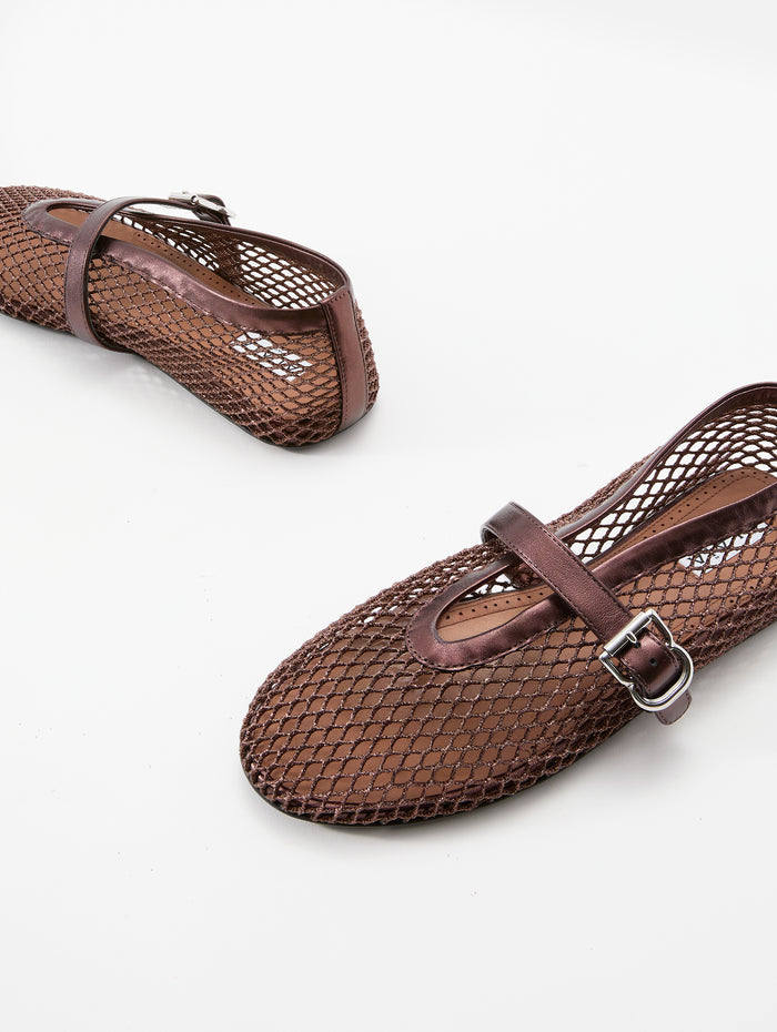 Ballet Flat,ALAIA,BRONZE,Image 1