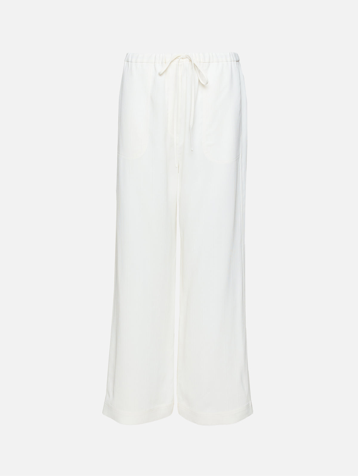 Woven Drawstring Trouser,TOTÉME,MERINGUE,Image 1